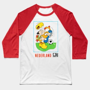 Nederland 74 / Vintage Faded-Style Football Design Baseball T-Shirt